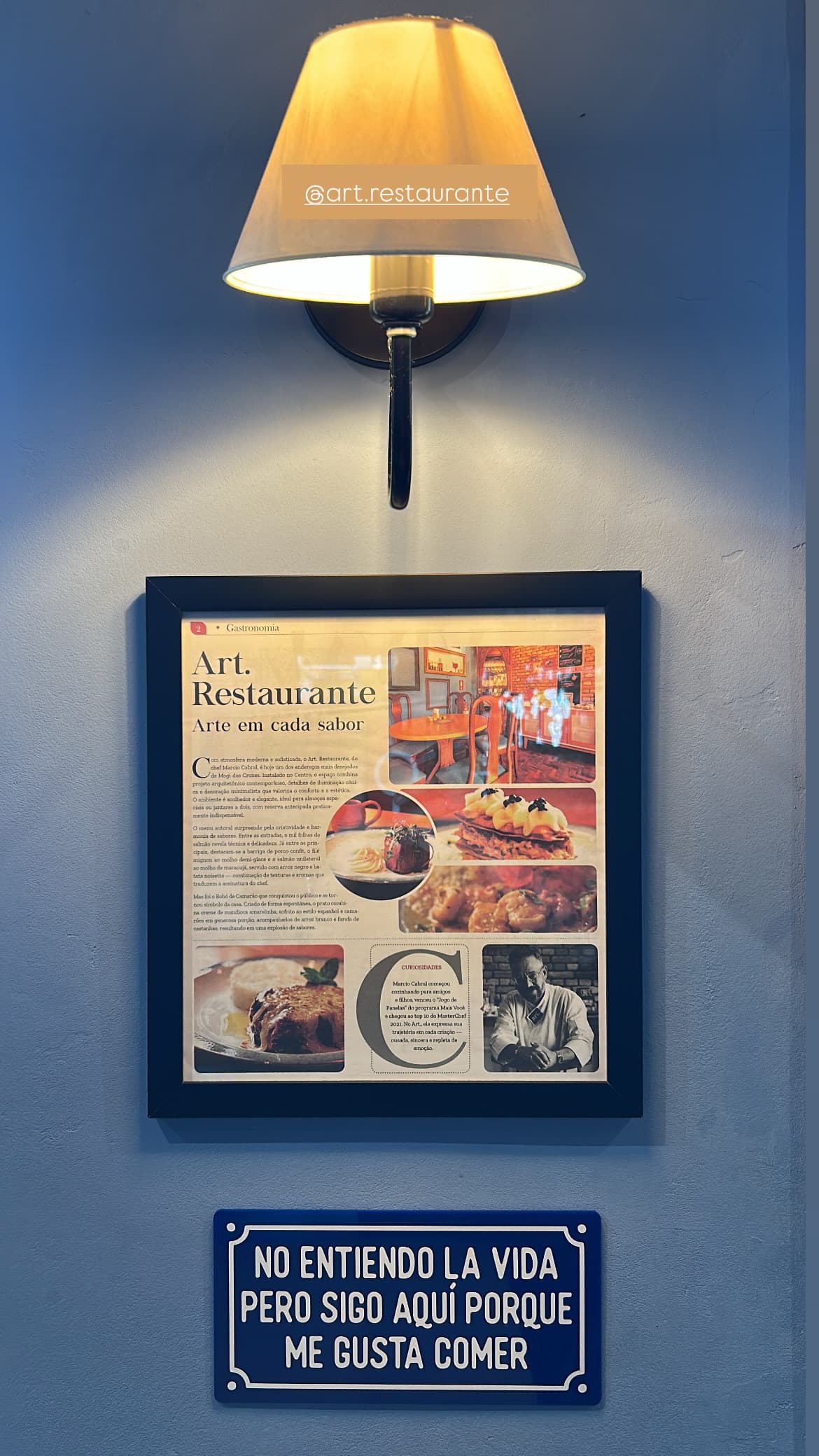 Abajur do restaurante Art